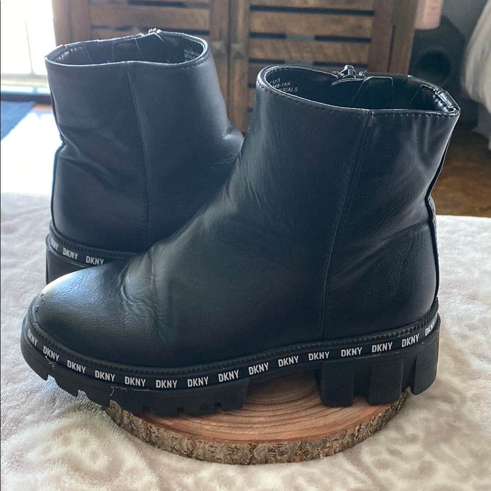 DKNY Black Chunky Sole Boots